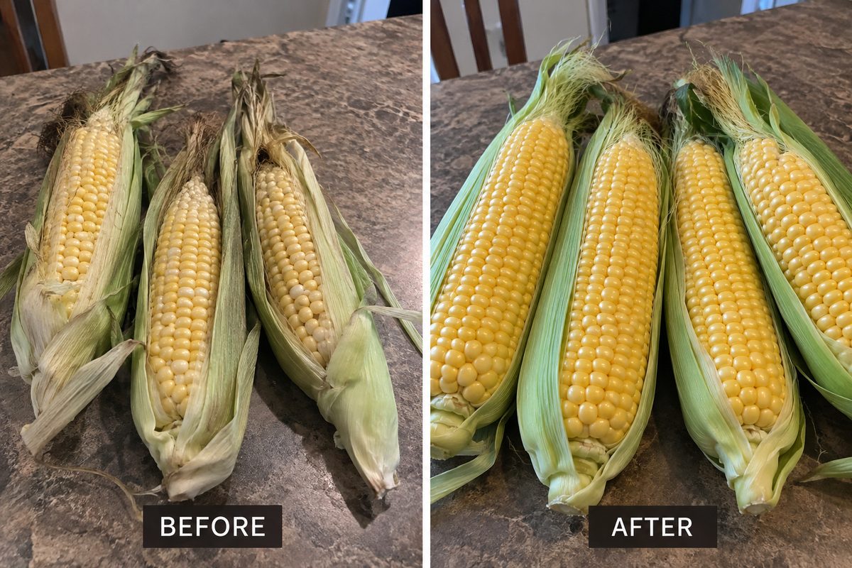 Patchy ears to full, plump cobs: before and after